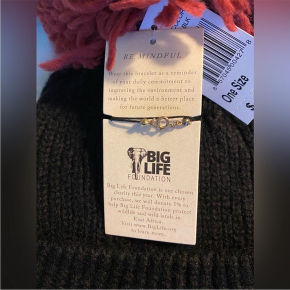 NWT Quagga Winter Hat Black with Red Pom Pom - Picture 4 of 4